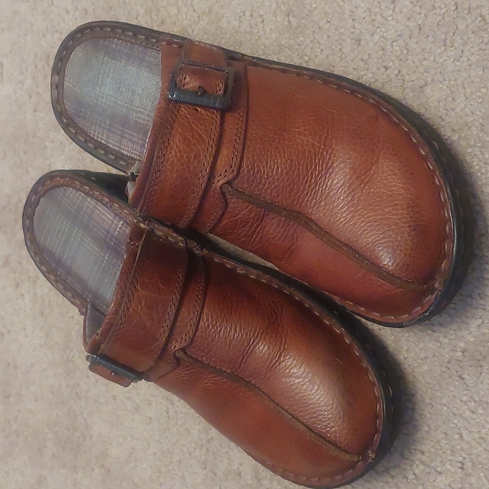 Eastland Women's Mae Tan Leather Clog Mule Shoes Fully Lined Size 7 M